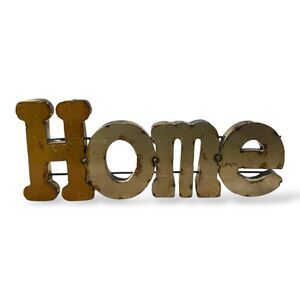 Rustic Bronze Silver Home Freestanding Distressed Metal Decor Sign